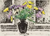 Karl Schmidt-Rottluff, Blumenstilleben, 1964, India ink and oil chalk drawing on white wove paper