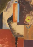 Franz Wilhelm Seiwert, Stilleben mit gelber Blume und Tonflasche