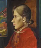Ludwig Egidius Ronig, Mädchenprofil, Oil on fibreboard 58.3 x 50.2 Framed