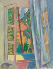 Italienische Fensteraussicht by Heinrich Steiner, 1960er/1970er Jahre, Oil on canvas, sold Nov 2018