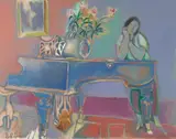 Heinrich Steiner, Interieur mit Mädchen am Klavier