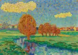 Eberhard Viegener, Weiden am Bach (Rote Bäume)