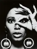 Charlotte March, Donyale Luna mit Ohrringen für 'twen', 1966, Vintage ferrotyped gelatin silver print