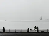 Andreas Feininger, The Statue of Liberty seen from Manhattan, New York, 1981, Gelatin silver print
