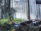 Production Still Forest Gathering #1 (from the series: "Beneath the Roses") by Gregory Crewdson, 2003, Chromogenic print, sold Nov 2018