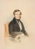 Leopold Fischer, Portrait of a Seated Gentleman, Watercolour and pencil on paper