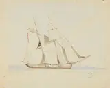 Friedrich Nerly, A Sailing Ship on Land, Pencil, ink, and wash on paper