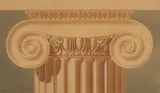 Karl Boetticher, Two Designs for Capitals, Body colour on paper mounted on card