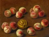 Jenny Augustine Reys-Allais, Still Life with Peaches and a Quince, Oil on canvas (relined)