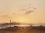 Eduard Hildebrandt, Evening Mood in a Chinese Water Landscape
