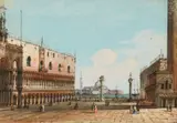 Carlo Grubacs, View of the Piazzetta di San Marco with the Doge's Palace, Gouache on laid paper