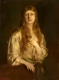 Franz von Lenbach, Portrait of Lady Maria Anna Acton (?), Oil on card