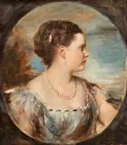 Franz von Lenbach, Portrait of a Lady in Pearls, Oil on canvas