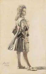 Anton von Werner, Crown Prince Frederick William, Black, white, and red pastel