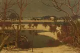 Max Clarenbach, Winter Landscape on the Lower Rhine, Oil on canvas
