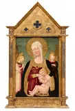 Neri Di Bicci, The Virgin and Child with Angels, Tempera and gold leaf on panel (parquetted)