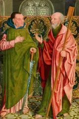 Master of the Holy Kinship the Elder, Simon the Zealot and Saint James the Lesser, Oil on oak panel