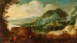 Joos de Momper, Travellers in a Panoramic Landscape