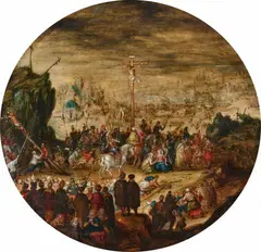 German School circa 1600, Golgatha, Oil on panel
