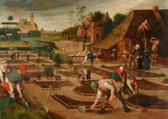 Abel Grimmer, The Four Seasons, Oil on panel, sanded and applied to newer panels