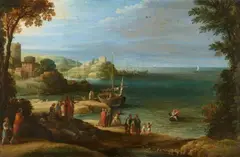Paul Bril, Arion Riding the Dolphin, Oil on canvas (relined)