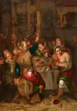 Hieronymous Francken II, Banquet Scene, Oil on panel