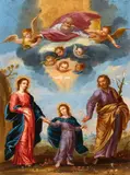 Flemish School 17th century, The Holy Family Returning from Egypt, Oil on copper