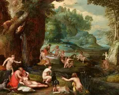 Adriaen van Stalbemt, Bathing Nymphs, Oil on panel