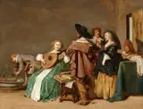 Dirck Hals, Musical Company in an Interior, Oil on panel (parquetted)