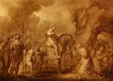 Adriaen van de Venne, The Meeting of David and Abigail, Oil on panel (parquetted)