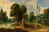 Jan Wildens, Landscape with Meleager and Atalanta, Oil on panel
