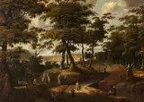 Jan Looten, Wooded Water Landscape with Figures, Oil on canvas (relined)