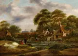 Klaes (Nicolaes) Molenaer, Landscape with Washerwomen by a Cottage