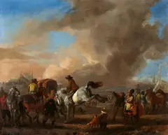 Philips Wouwerman, The Horse Market, Oil on panel