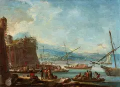 View of a Busy Harbour by Francesco Simonini, Oil on canvas (relined), offered Nov 2018