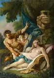 Jupiter and Antiope by Charles-Michel-Ange Challe, Oil on canvas (relined), offered Nov 2018