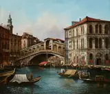 View of the Rialto Bridge by called Canaletto follower Antonio Canal, Oil on canvas (relined), offered Nov 2018