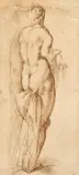 Italian School 17th century, Back View of a Female Nude, Pen and brown ink