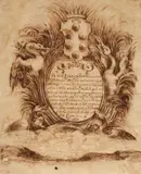attributed to Stefano della Bella, A Dedication Page for Grand Duke Ferdinando II de´ Medici, Pen and brown ink