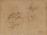 Giovanni Battista Beinaschi, Study of a Recumbent Man, Black chalk on textured paper