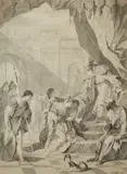 Italian School 18th century, Esther before Ahasverus, Grey ink and was