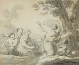 Étienne Jeaurat, The Lycian Peasants, Grey ink and was
