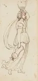 Andrea Appiani, A Lady Carrying Water, Brown ink on laid paper