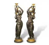 Albert-Ernest Carrier-Belleuse, A pair of monumental figural torches