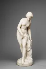 "Baigneuse" after Etienne-Maurice Falconet, "Baigneuse" after Etienne-Maurice Falconet, White marble copy of Falconet's statue. Signed to the back of the plinth: "Prof. Bargelli Galleria BAZZANTI FIRENZE". H