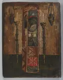 Greece 19. Jahrhundert, Ikone mit dem hl. Spyridon, Tempera auf Holz