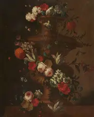 Flemish School circa 1700, Flower Still Life in a Large Vase, Oil on canvas (relined)