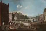 attributed to Flemish School, A Village Carnival, Oil on canvas (relined)