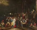 attributed to Hieronymus Francken Iii, Christ Before Annas and the Denial of Saint Peter, Oil on copper