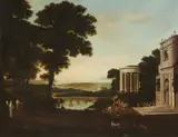 Landscape with a Temple and a Sacrificial Scene by Probably french school 18th century, Oil on canvas (relined), offered Sep 2018